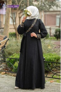 2306 Kruvaze Elbise  - Siyah