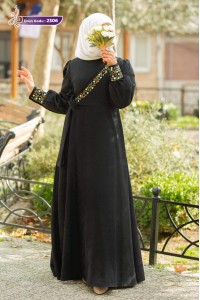 2306 Kruvaze Elbise  - Siyah