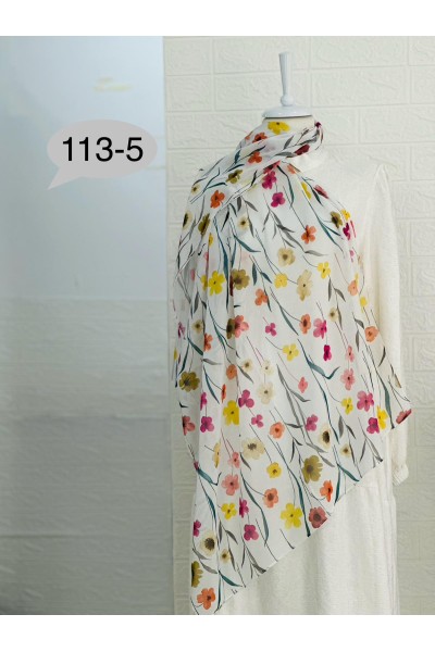 113 -5 Çiçek Desenli Şal 