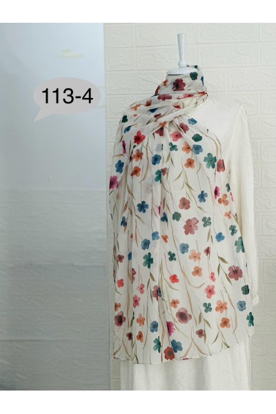 113 -4 Çiçek Desenli Şal 