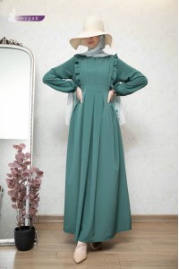 1326 Fermuar Detaylı Elbise - Mint