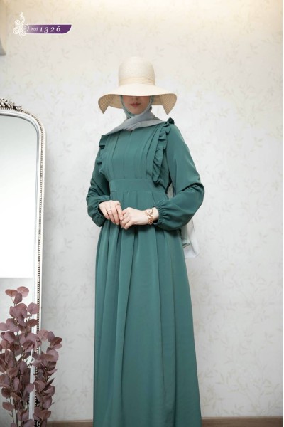 1326 Fermuar Detaylı Elbise - Mint  