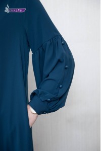 1389 Sade Düz Model Elbise - Lacivert 