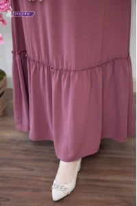 1389 Sade Düz Model Elbise - Pembe 
