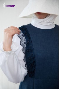 1480 Salopet Görünümlü Elbise - Lacivert 