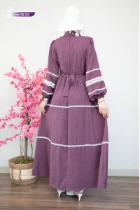 1530 Güpürlü Elbise - Lila 