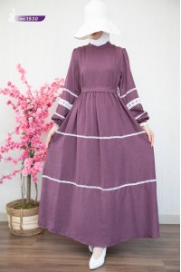 1530 Güpürlü Elbise - Lila 