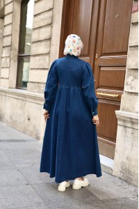 1576 Kot Elbise - Koyu 