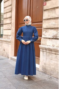 1576 Kot Elbise - Açık 