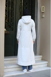 1612 Fermuarlı Polar Kap - Açık Gri  