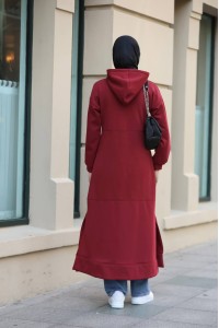 1612 Fermuarlı Polar Kap - Bordo 