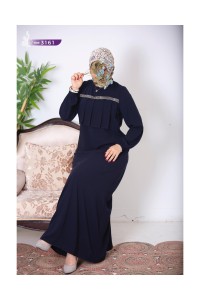 3161Taş Detaylı Elbise - Lacivert