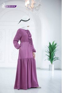 3459 Düğme detaylı elbise - Pembe