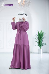 3459 Düğme detaylı elbise - Pembe