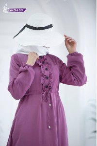 3459 Düğme detaylı elbise - Pembe