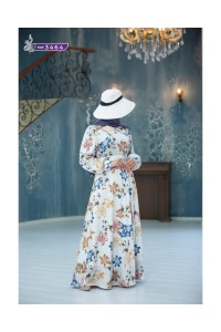 3464  Çiçek Desenli Elbise - Sari
