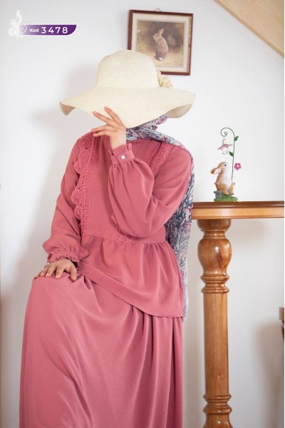 3478 Bluz-Etek Takım - Pembe 