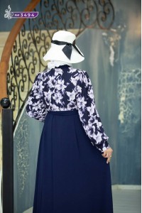3494 Düğmeli Elbise - Lacivert