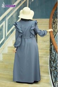 3497 İkili Takım Abaya - Gri