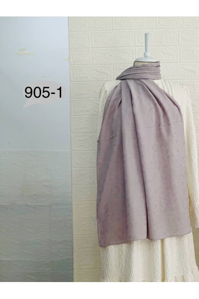 905-1 Kendinden Desenli Keten Şal  