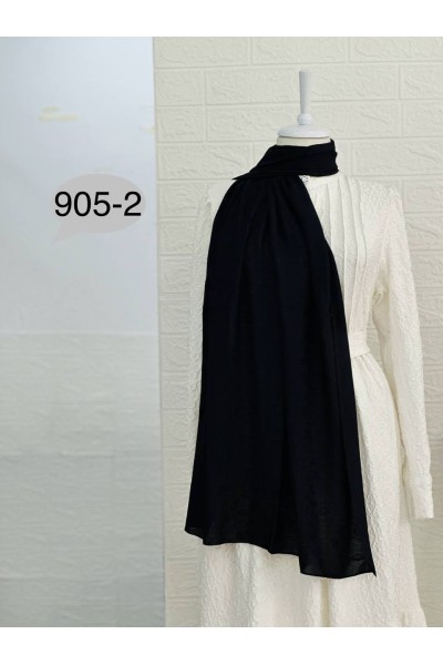 905-2 Kendinden Desenli Keten Şal  
