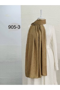 905-3 Kendinden Desenli Keten Şal 