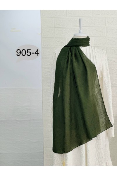 905-4 Kendinden Desenli Keten Şal  