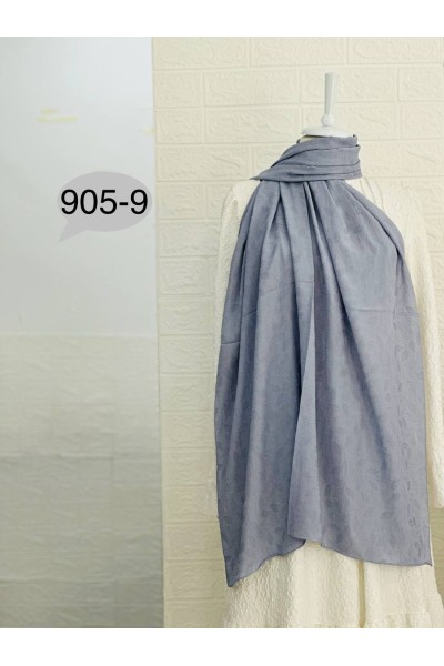 905-9 Kendinden Desenli Keten Şal  