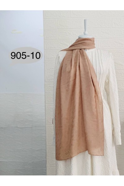 905-10 Kendinden Desenli Keten Şal 