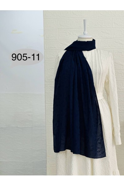 905-11 Kendinden Desenli Keten Şal  