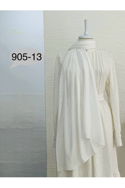 905-13 Kendinden Desenli Keten Şal 