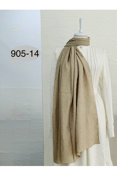 905-14 Kendinden Desenli Keten Şal  